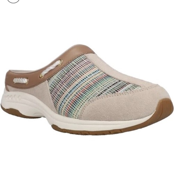 Easy Spirit Womens Travelport Striped Mules Nautical Slip On Clog Sneakers NWOT - Picture 1 of 16